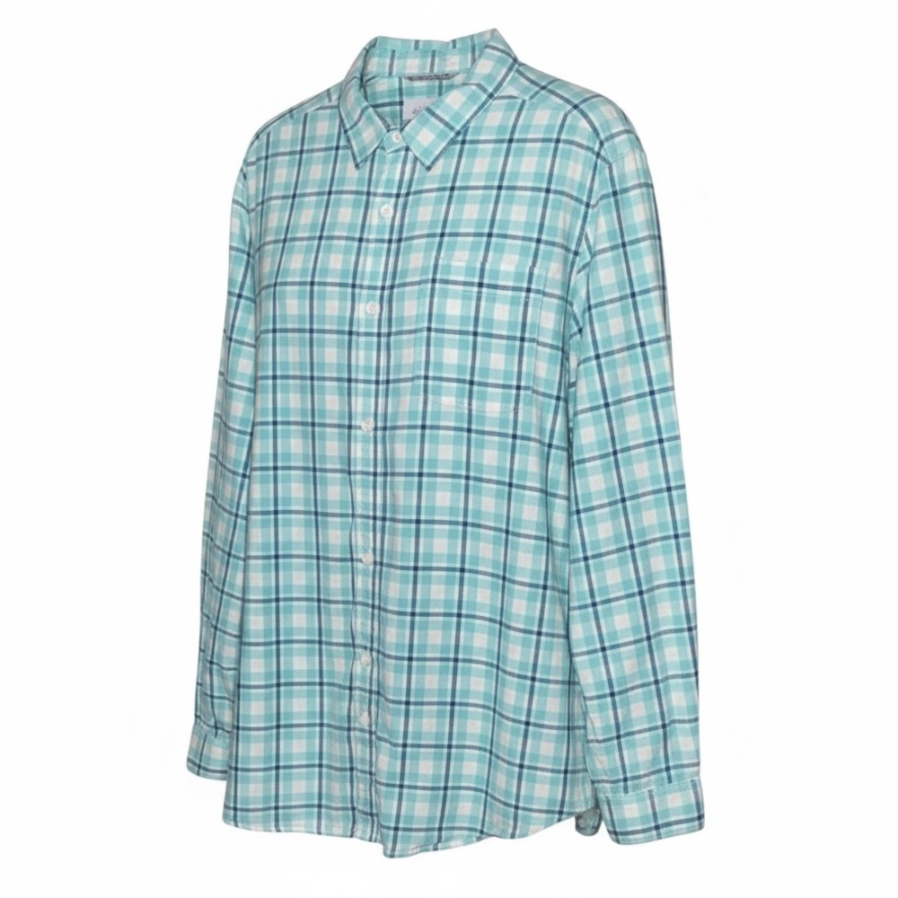 Columbia Aqua Plaid Long Sleeve Button Down Shirt Size XL